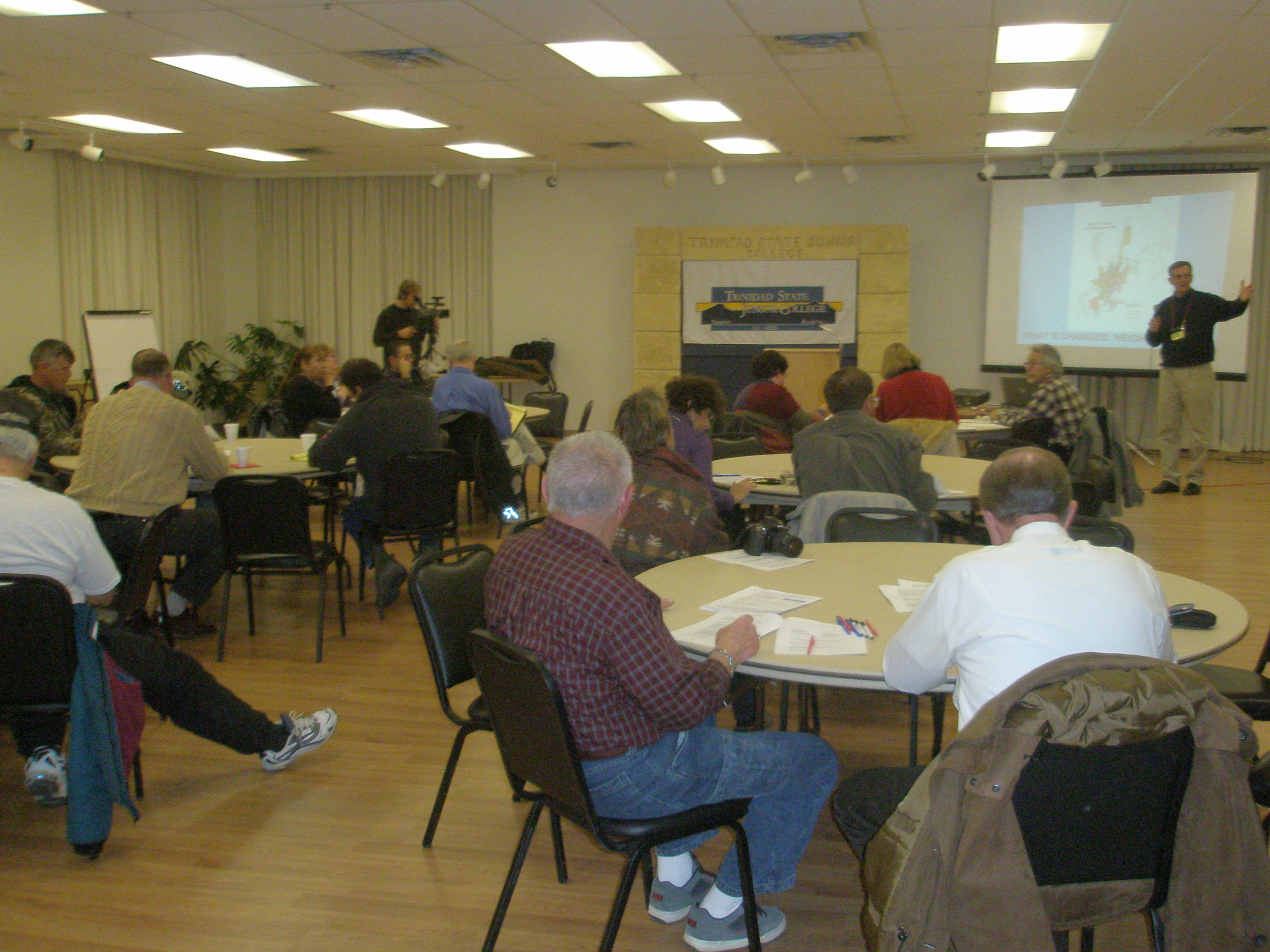 Martin Landers presenting at a community planning meeting
